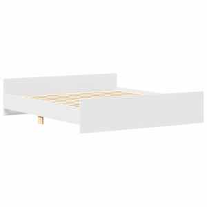 Rám postele s hlavovým a nožním čelem bílý 160 x 200 cm - obrázek 3