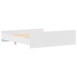 Rám postele s hlavovým a nožním čelem bílý 160 x 200 cm - obrázek 7