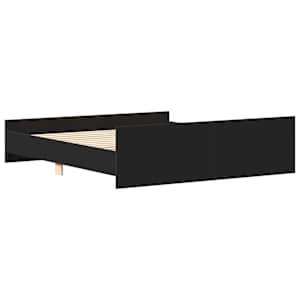 Rám postele s hlavovým a nožním čelem černý 160 x 200 cm - obrázek 6