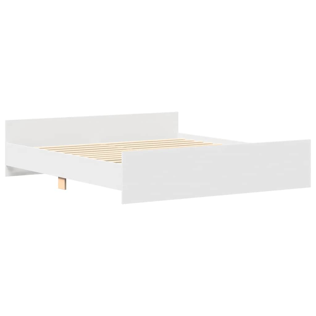 vidaXL Bedframe met hoofd- en voeteneinde wit 180x200 cm afbeelding