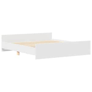 Rám postele s hlavovým a nožním čelem bílý 180 x 200 cm - obrázek 3