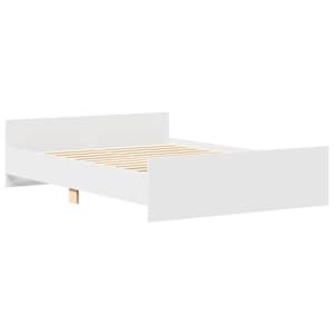 Rám postele s hlavovým a nožním čelem bílý 140 x 190 cm - obrázek 3
