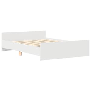 Rám postele s hlavovým a nožním čelem bílý 135 x 190 cm - obrázek 3