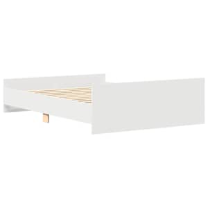 Rám postele s hlavovým a nožním čelem bílý 135 x 190 cm - obrázek 7