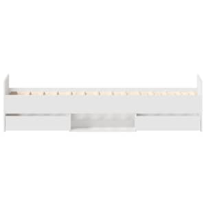Rám postele s hlavovým a nožním čelem bílý 100 x 200 cm - obrázek 7