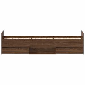 Rám postele s hlavovým a nožním čelem hnědý dub 90 x 200 cm - obrázek 7