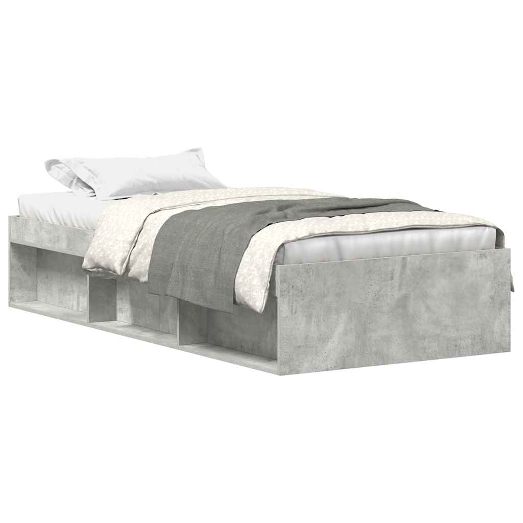 vidaXL Bedframe betongrijs 90x200 cm