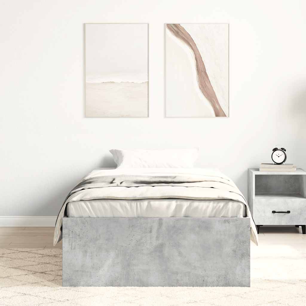 vidaXL Bedframe betongrijs 90x200 cm afbeelding