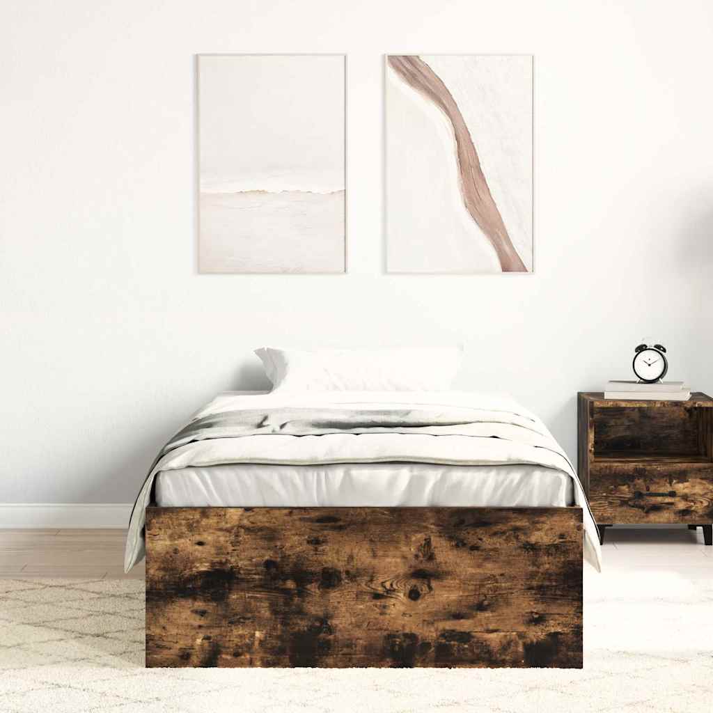 vidaXL Bedframe gerookt eikenkleurig 90x200 cm afbeelding