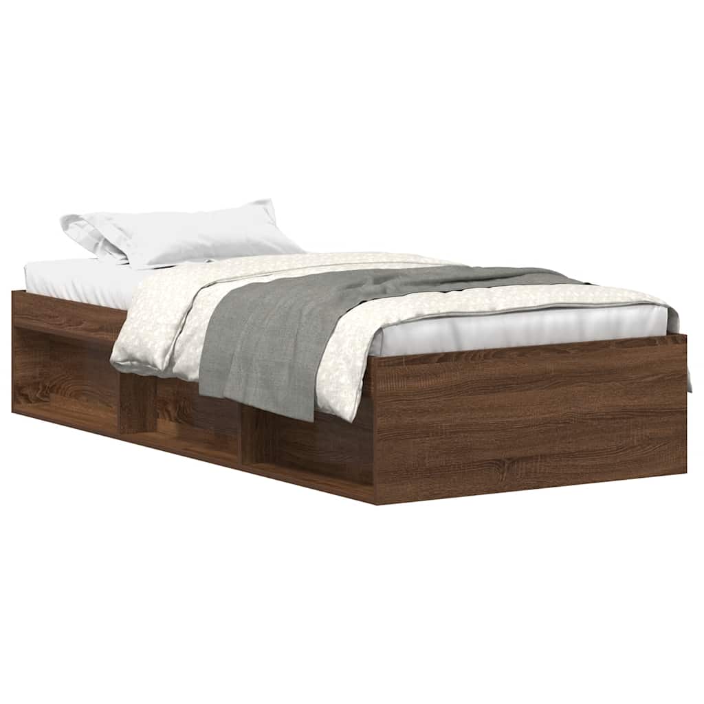 vidaXL Bedframe bruineikenkleurig 90x200 cm