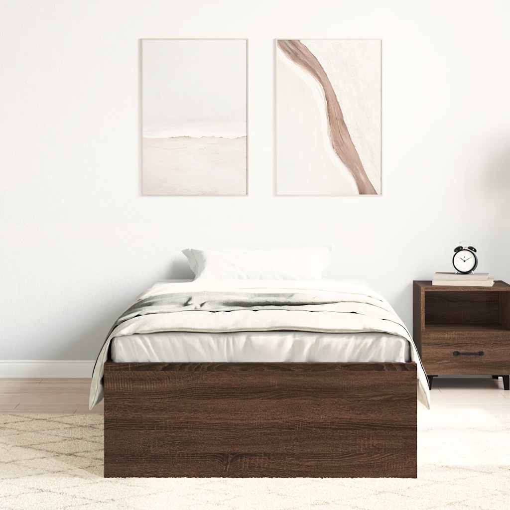 vidaXL Bedframe bruin eikenkleur 90x200 cm afbeelding