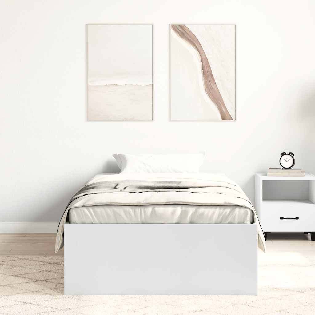 vidaXL Bedframe wit 100x200 cm afbeelding