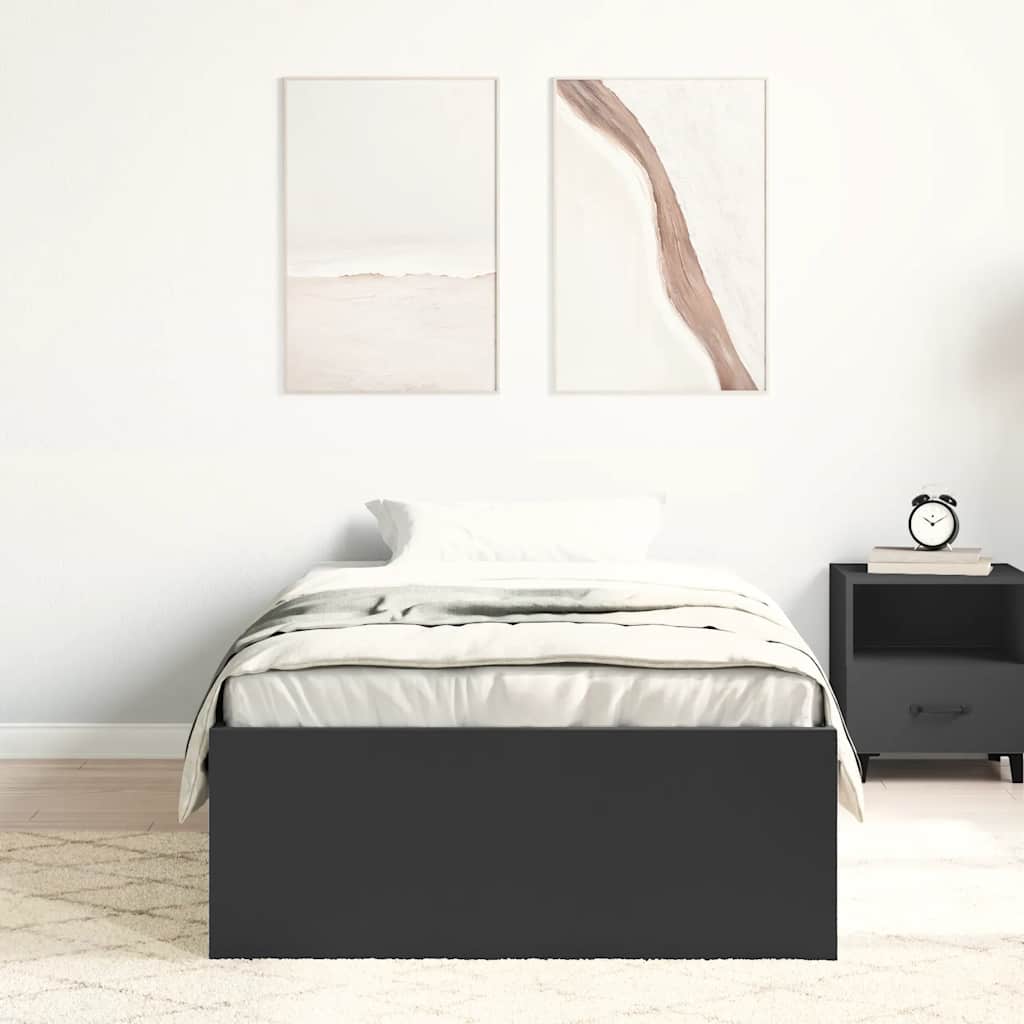 vidaXL Bedframe zwart 100x200 cm afbeelding