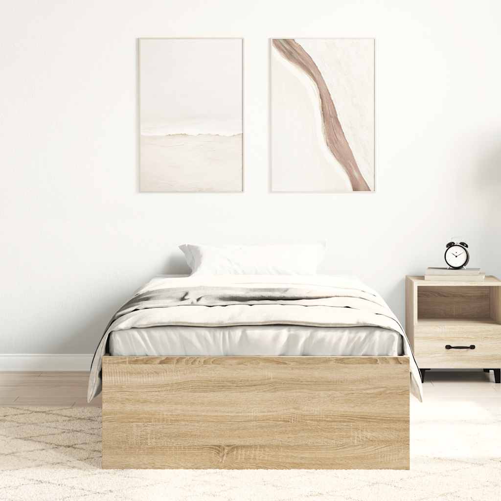 vidaXL Bedframe sonoma eikenkleurig 100x200 cm afbeelding