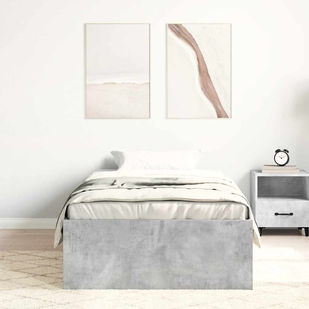 vidaXL Bedframe betongrijs 100x200 cm afbeelding