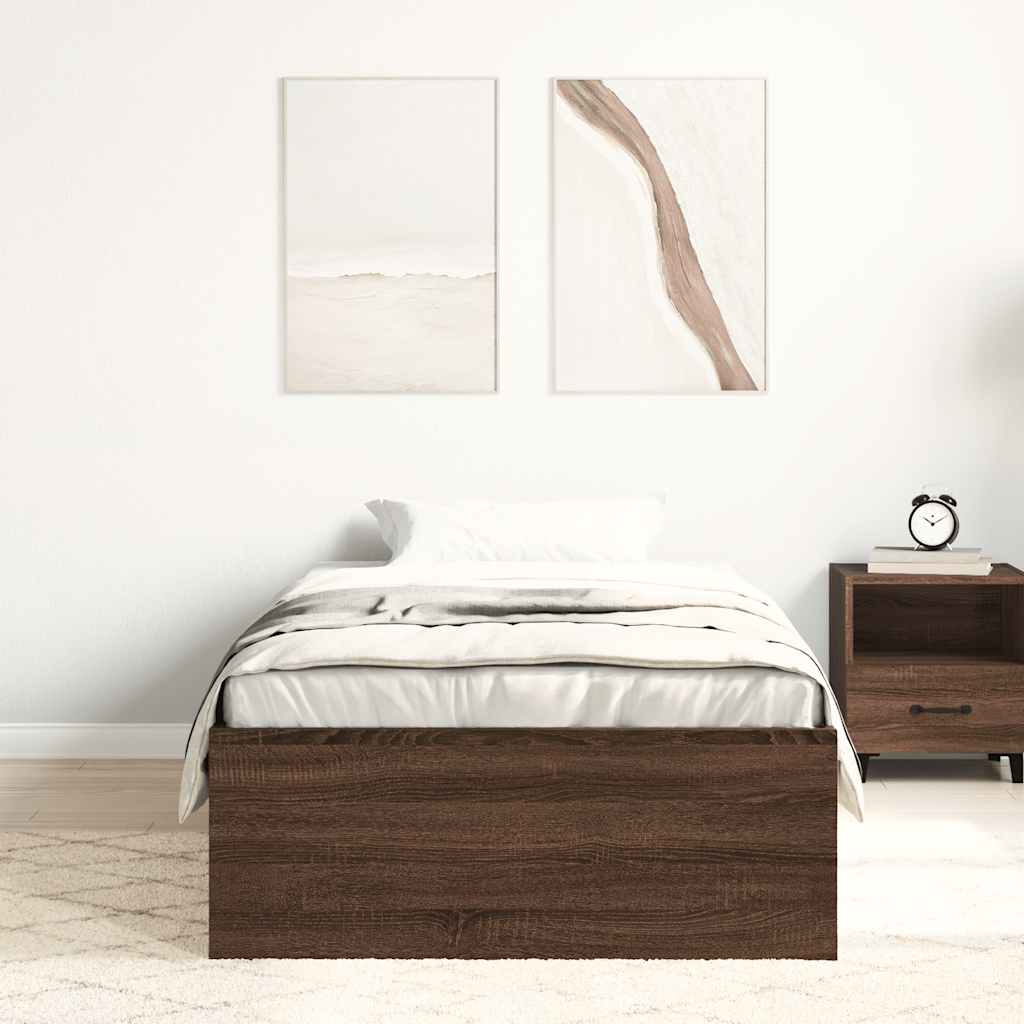 vidaXL Bedframe bruin eikenkleur 100x200 cm afbeelding