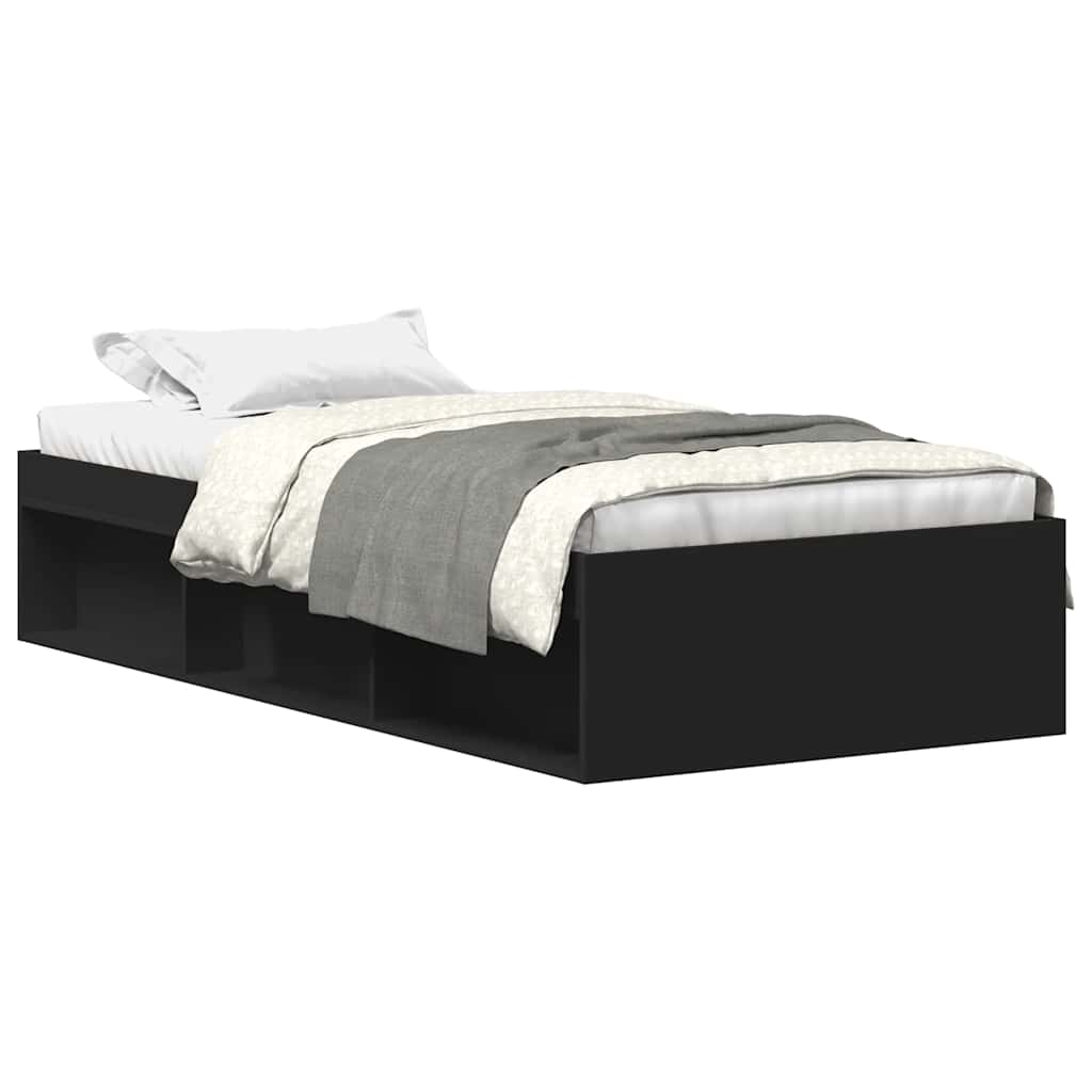 E-shop vidaXL Posteľný rám čierny 90x190 cm