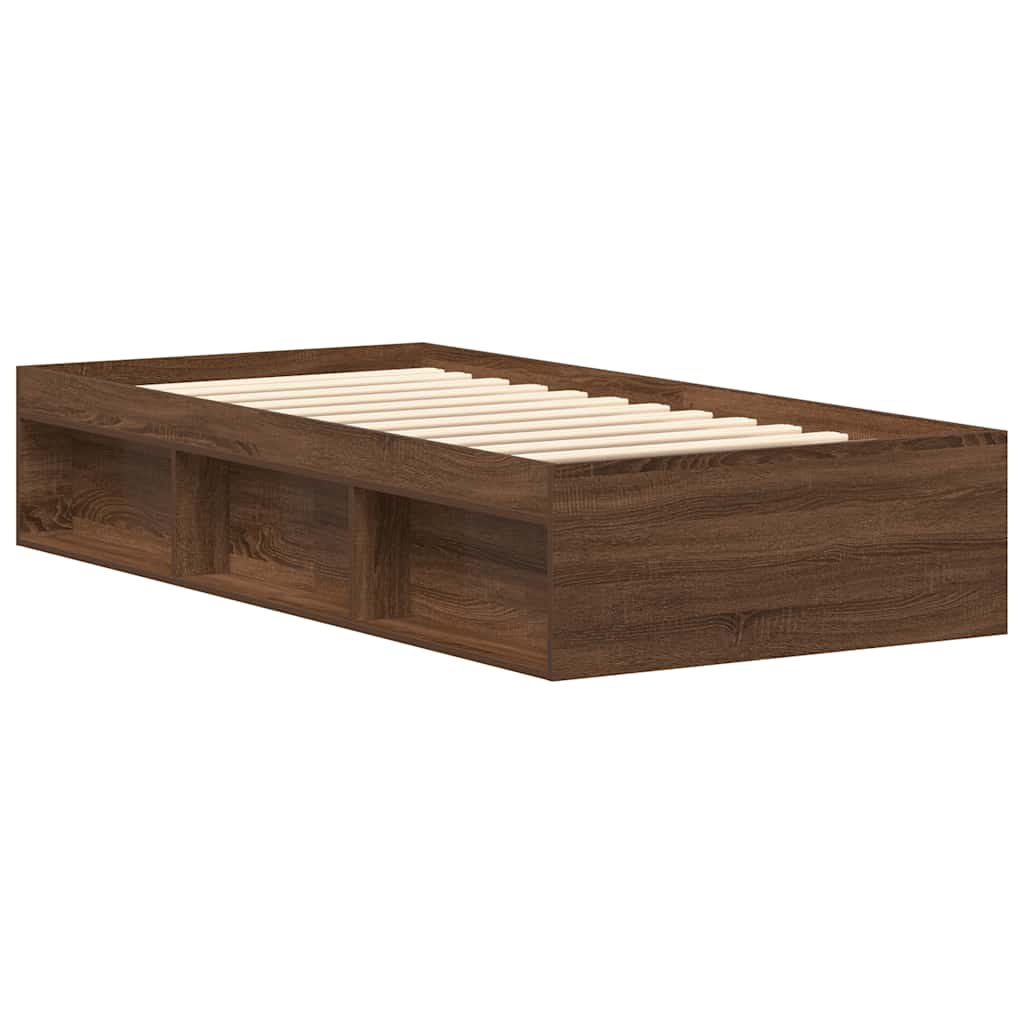 vidaXL Bedframe bruin eikenkleur 90x190 cm afbeelding