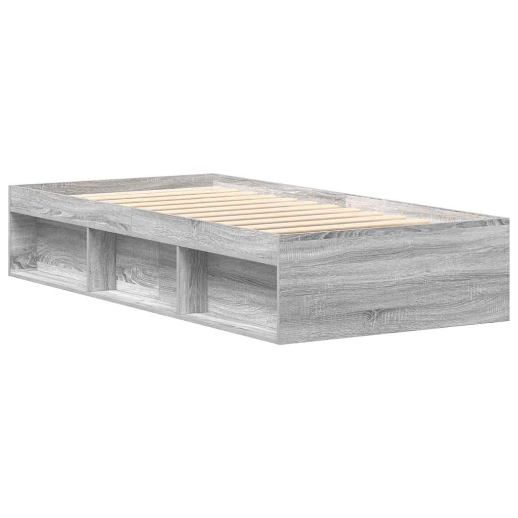 vidaXL Bedframe grijs sonoma eikenkleurig 75x190 cm afbeelding