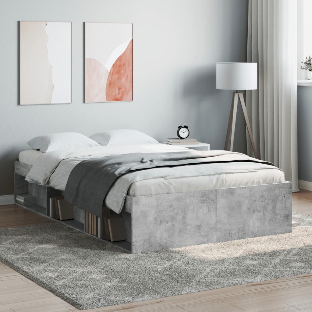 vidaXL Cadru de pat, gri beton, 120x200 cm