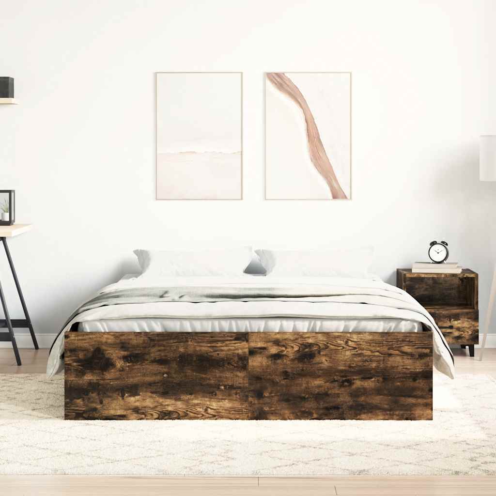 vidaXL Bedframe gerookt eikenkleurig 120x200 cm afbeelding
