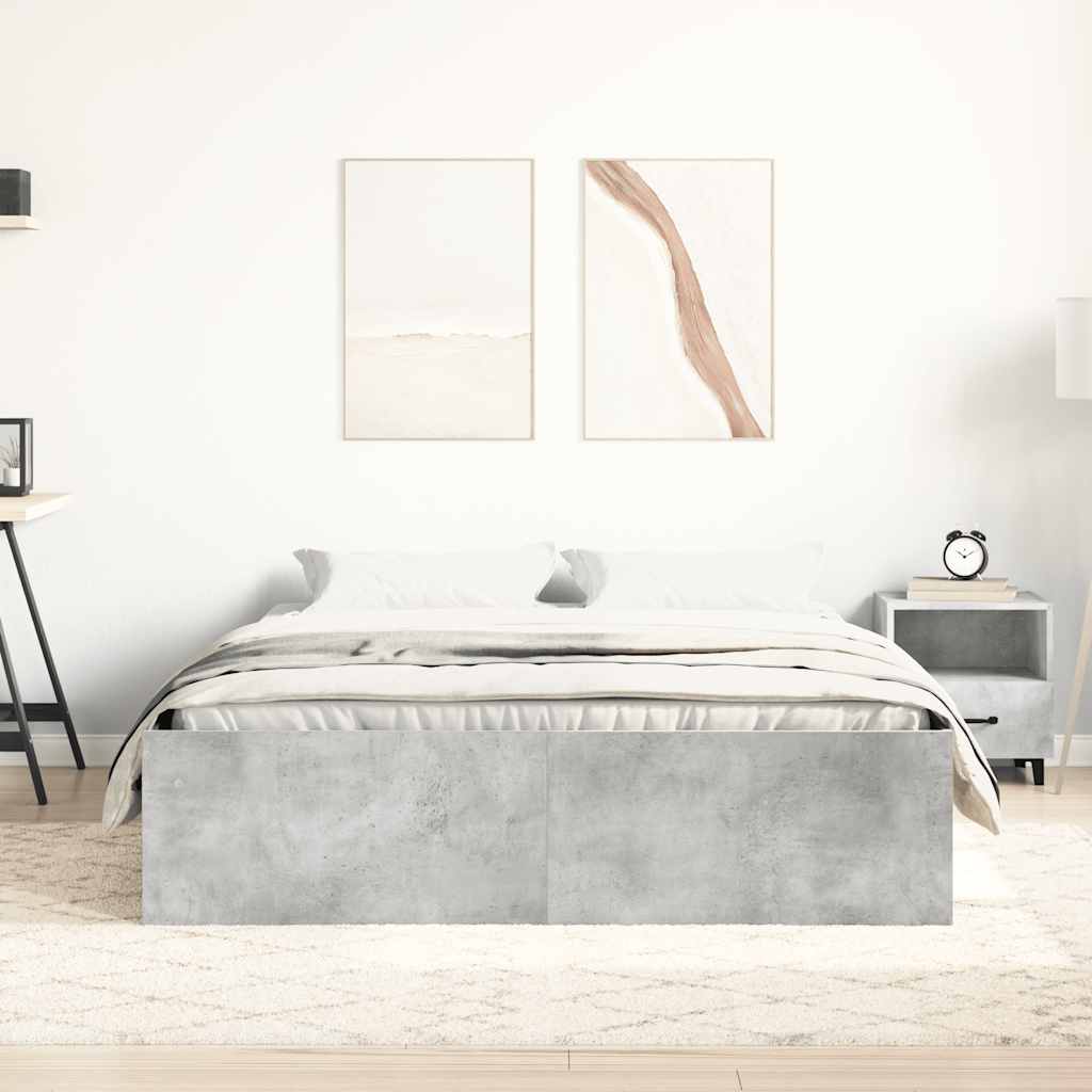 vidaXL Bedframe betongrijs 140x200 cm afbeelding