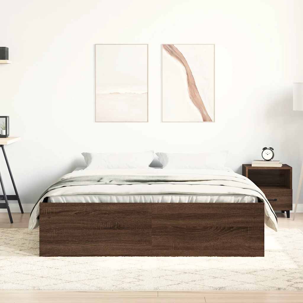 vidaXL Bedframe bruin eikenkleur 140x200 cm afbeelding