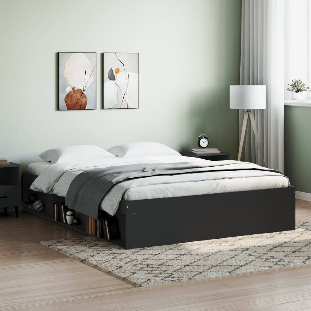 vidaXL Cadru de pat King Size, negru, 150x200 cm