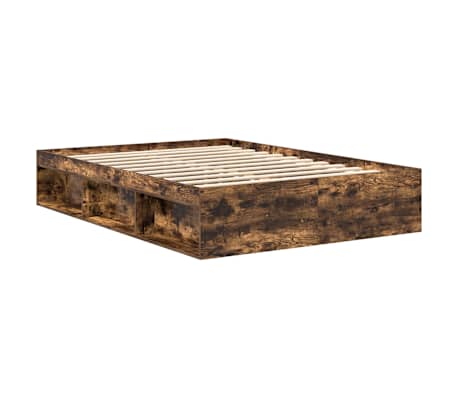 vidaXL Cadre de lit sans matelas ch&ecirc;ne fum&eacute; 150x200 cm