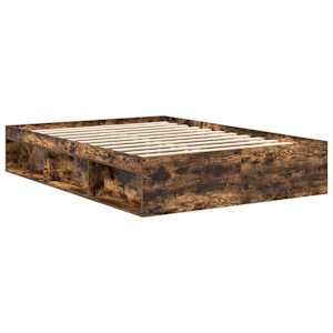 vidaXL Cadre de lit sans matelas ch&ecirc;ne fum&eacute; 150x200 cm