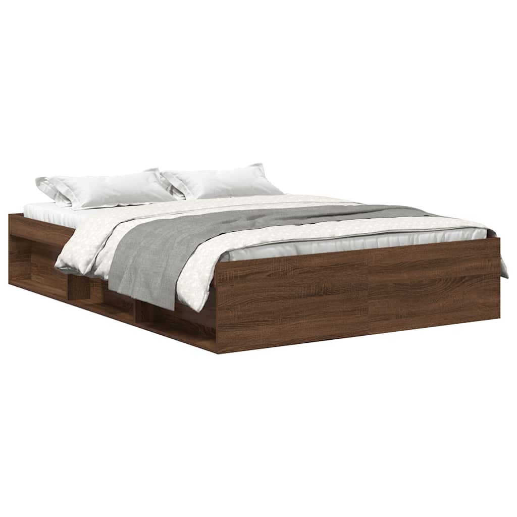 vidaXL Bedframe bruineikenkleurig 150x200 cm King Size