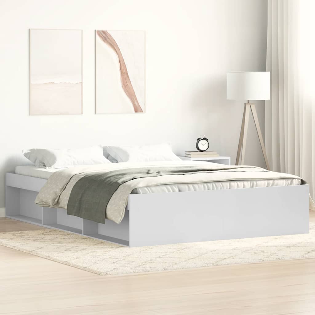 vidaXL Bettgestell Weiß 160x200 cm