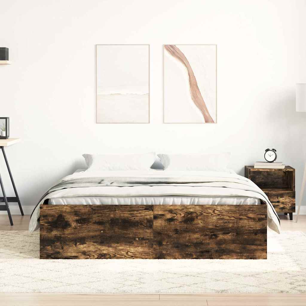 vidaXL Bedframe gerookt eikenkleurig 160x200 cm afbeelding