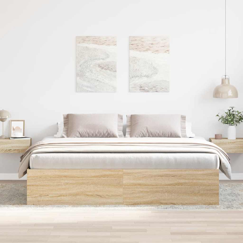 vidaXL Bedframe sonoma eikenkleurig 180x200 cm Super King Size afbeelding