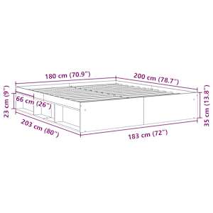 Rám postele betonově šedý 180 x 200 cm Super King Size - obrázek 10