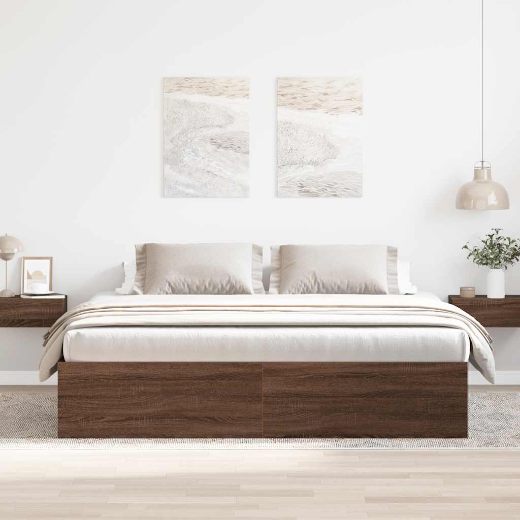 vidaXL Bedframe bruin eikenkleur 180x200 cm Super King Size afbeelding