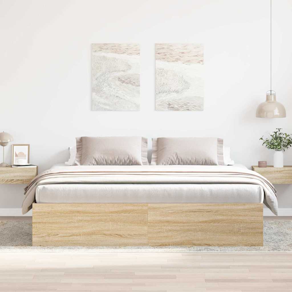 vidaXL Bedframe sonoma eikenkleurig 200x200 cm afbeelding