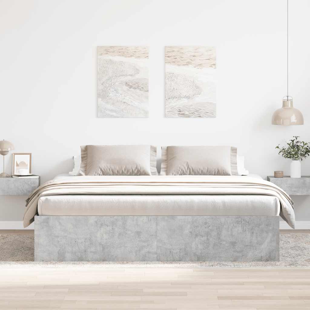 Thumbnail - vidaXL Bettgestell Betongrau 200x200 cm