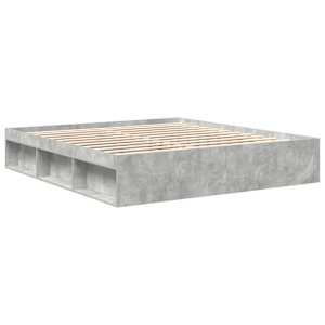 Rám postele betonově šedý 200 x 200 cm - obrázek 4