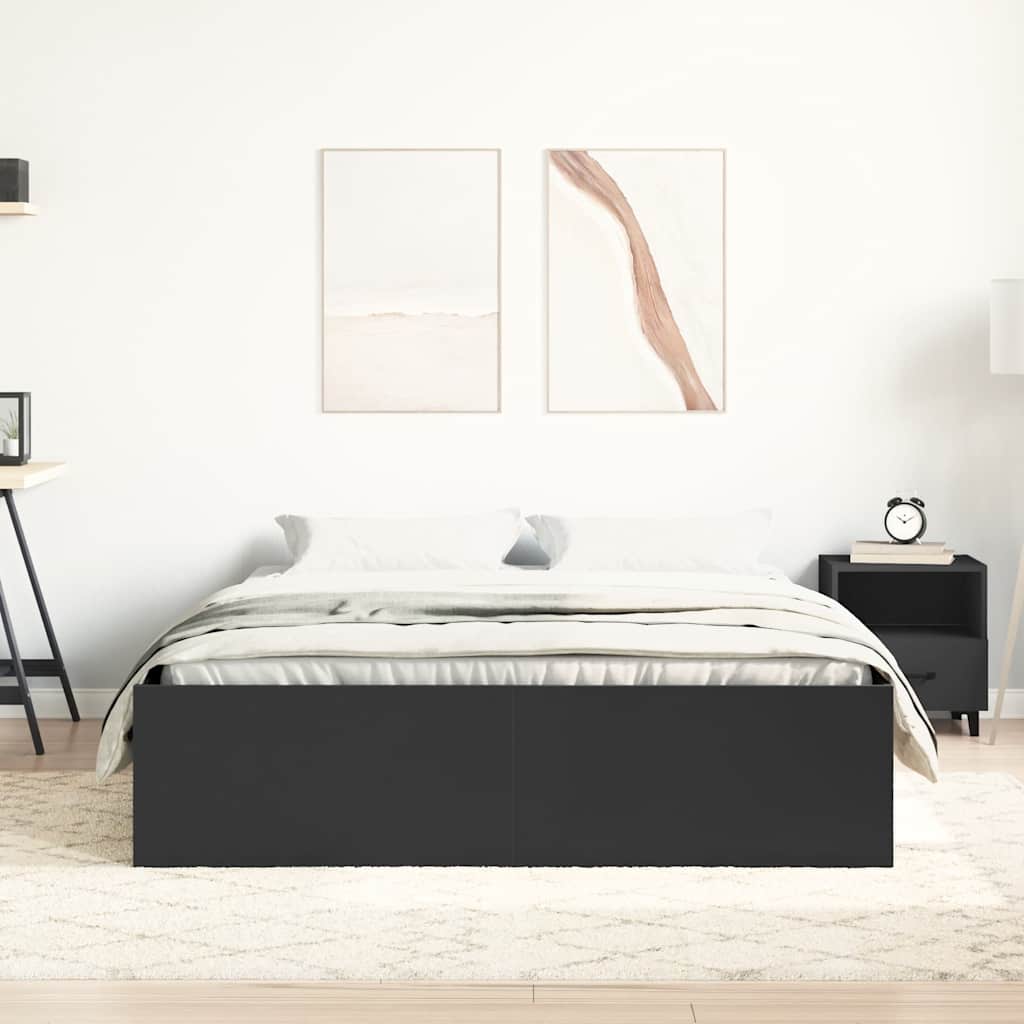 vidaXL Bedframe zwart 120x190 cm afbeelding