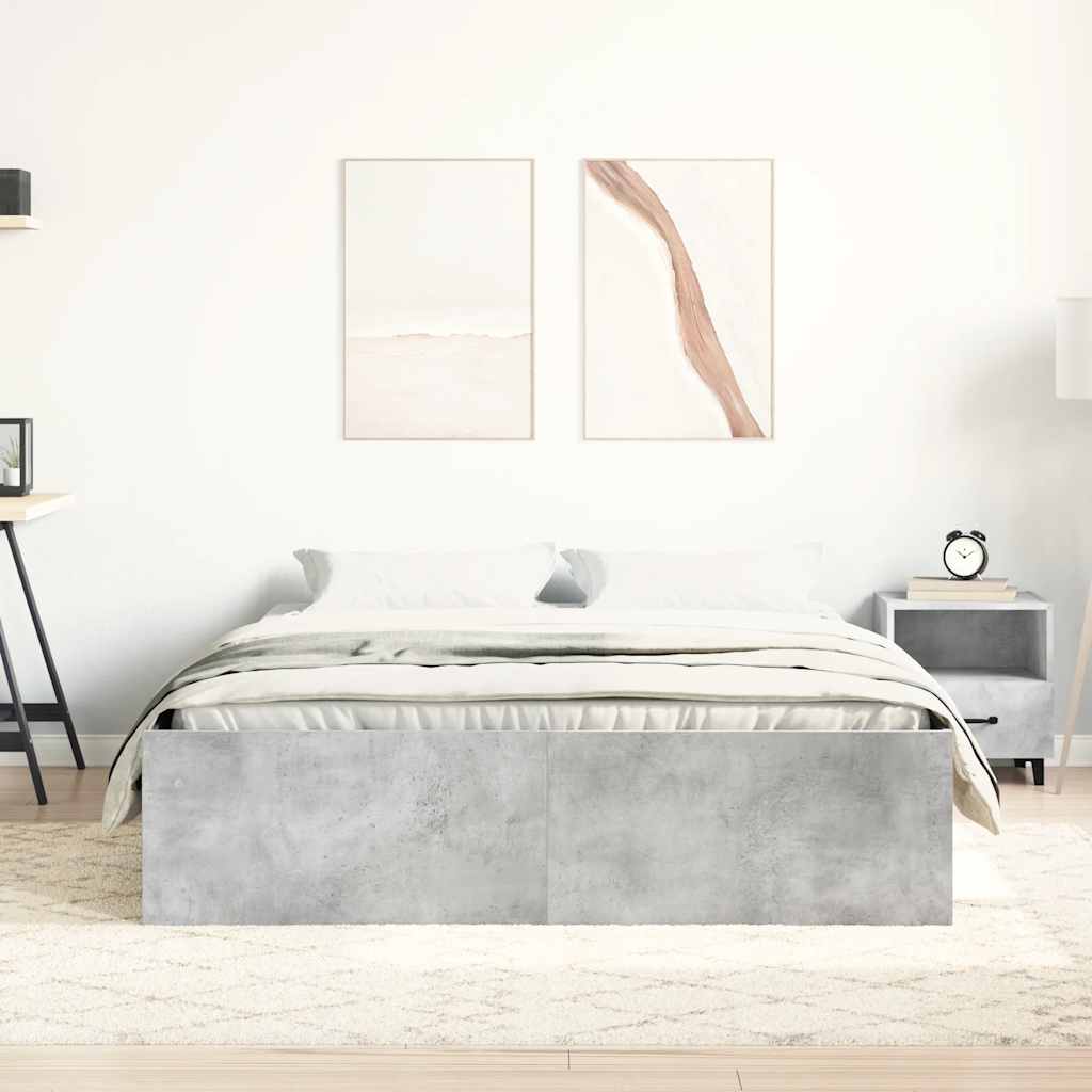 vidaXL Bedframe betongrijs 120x190 cm afbeelding