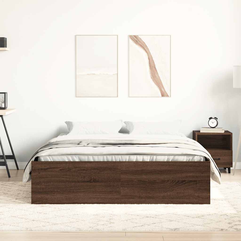 vidaXL Bedframe bruin eikenkleur 120x190 cm afbeelding