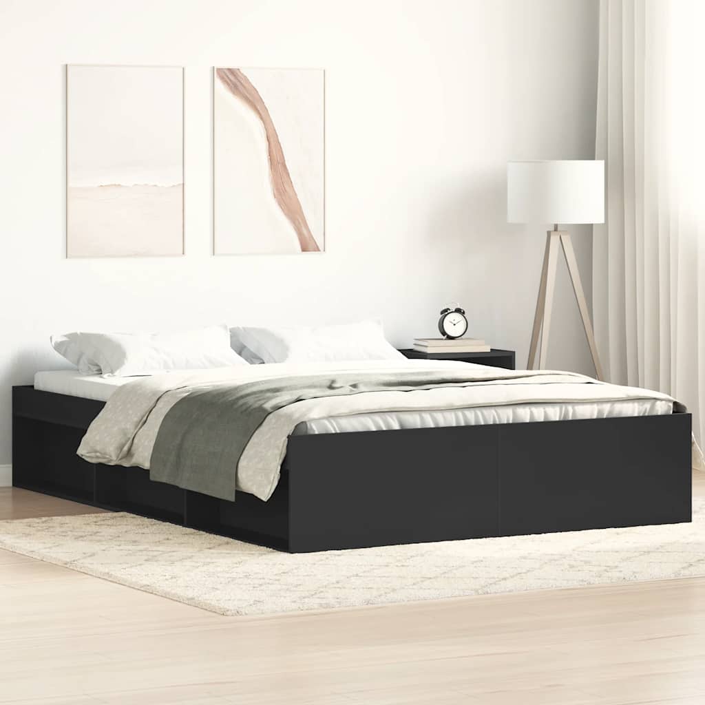 Thumbnail - vidaXL Bettgestell Schwarz 140x190 cm
