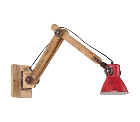 vidaXL Sein&auml;valaisin 25 W vanhennettu punainen 96x15x20 cm E27