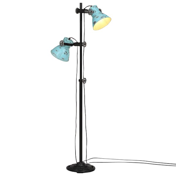 vidaXL p&otilde;randalamp, 25 W, kulunud sinine, 25 x 25 x 90/140 cm, E27