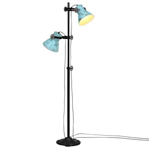 Stoječa svetilka 25 W obrabljeno modra 25x25x90/140 cm E27