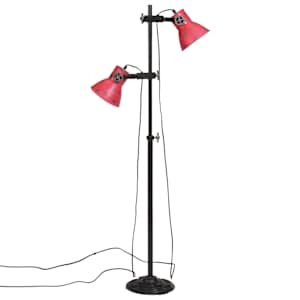 Stojací lampa 25 W červená patina 25 x 25 x 90/160 cm E27 - obrázek 4