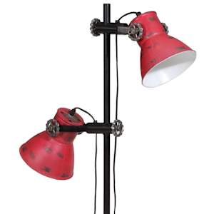 Stojací lampa 25 W červená patina 25 x 25 x 90/160 cm E27 - obrázek 9