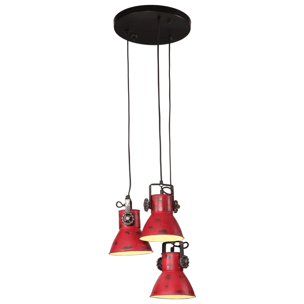 vidaXL Lampă suspendată 25 W, roșu uzat, 30x30x100 cm, E27