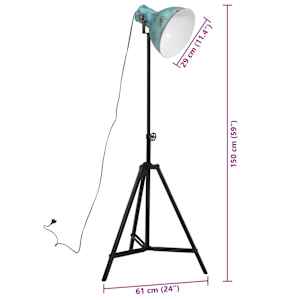 Stojací lampa 25 W modrá patina 61 x 61 x 90/150 cm E27 - obrázek 11